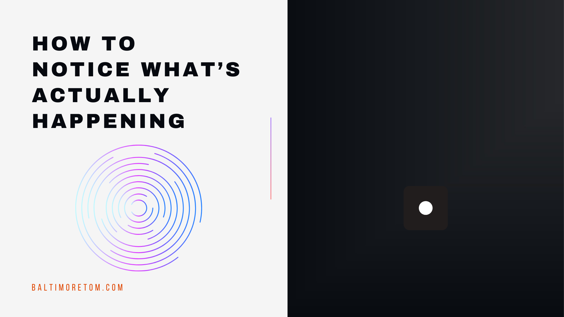 How to Notice What’s Actually Happening